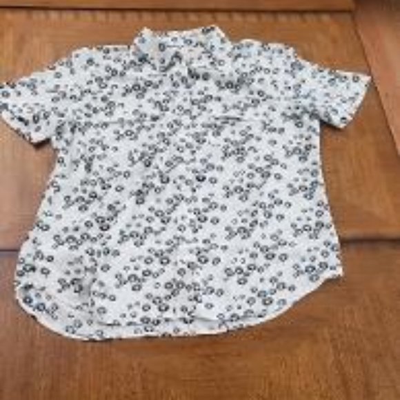 LOFT Black and White Flower Print Shirt - Picture 3 of 9